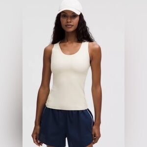 Lululemon Wundermost Ultra-Soft Nulu Scoop-Neck Tank Top in Coconut Ivory
